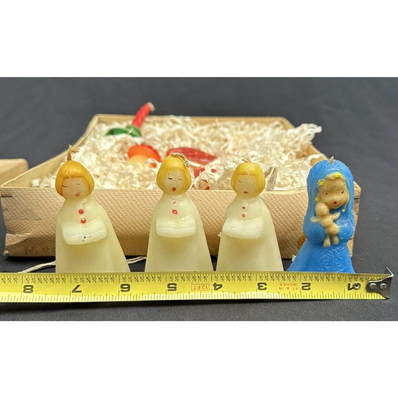 Vintage Christmas CANDLE LOT GURLEY TAVERN Mushroom FIGURE Cute! In Box 6C - Picture 6 of 12